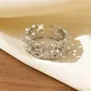 Nuevo Anillo Calado Completamente Incrustado con Diamantes Transfronterizo, Versión Ancha con Incrustaciones de Diamantes, Moderno y Elegante, Anillo Abierto Ajustable para el Dedo Índice