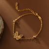 Conjunto de joias de borboleta dourada areia de alta cor série mosca borboleta anel brinco colar pulseira novo chinês 2024 novo