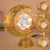 Lámpara de Luna y Estrella de Arte de Hierro Modelo Nuevo Transfronteriza, Lámpara Decorativa de Ambiente Giratoria, Lámpara de Mesa, Adorno y Luz Decorativa