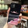 Para iPhone15 amor mapa de avión negro funda de teléfono móvil anticaída