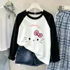 Camiseta de algodón puro de manga larga para niña, nuevo estilo primavera y otoño 2026, top de bloques de color, dobladillo curvo, dulce, elegante, estilo ins, ropa para niños