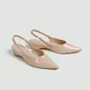 Sandalias Cerradas para Mujer de Verano 2026, Modelo Nuevo, Venta Directa de Fábrica, Tacón Bajo, Puntiagudas, Brillantes, Color Nude, Versátiles, Transfronterizas Europeas y Americanas