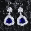 Collar con colgante de amor de alta gama, combinable con todo, pendientes Caibao, anillo de zafiro con diamante de alto carbono morado para mujer.