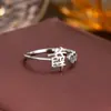 Anillo de Plata de Ley 925 100 Apellidos Familiares Apellido Familiar Anillo para Mujer Nuevo Amor Diseño de Nicho Sentido Anillo de Dedo Abierto Todo-partido Regalo