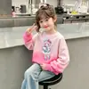 Sudadera para niña, ropa infantil con degradado para primavera y otoño, nuevo estilo 2026, top de manga larga a la moda para niñas