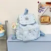 Mochila estilo ins de estilo japonés para estudiantes universitarias, bolsa escolar pequeña y ligera con estampado de estrellas, mochila de viaje girly con cordón