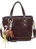 Bolso Cubo de Mano de Nicho Estilo Coreano para Mujer Nuevo Otoño/Invierno 2026 Bolso de Hombro Único Bordado con Hilo Acolchado de Diamantes Bolso Cruzado para el Trabajo y los Viajes