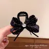 Selección PremiumPinza de Garra para el Cabello con Lentejuelas de Moño Negro para Mujer, Nuevo Accesorio Sencillo y Elegante para la Parte Trasera de la Cabeza