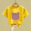 Moda de Niña Nueva Colección Primavera Verano 2026 Algodón Puro Camisetas de Manga Corta para Niños Estampado de Dibujos Animados