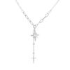 Collar de Estilo Ins de Lujo Ligero para Mujer Dulce Ciber Celebridad Empalmado Cruz Borla Diamantes Incrustados Cadena para Clavícula en Y Nuevo Estilo