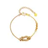 Pulsera de Cuentas de Transferencia con Hebilla de Herradura para Mujer, Nicho de Moda, Exquisito y de Alta Gama con Diseño de Circonita Micro-pavimentada, Joyería de Mano de Lujo Ligero