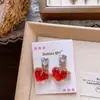 Brincos de Pressão Coloridos de Resina com Personagem de Desenho Animado Fofo para Meninas, Acessórios de Brinco Laço Coração Explosivo
