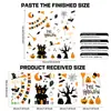 Adesivos Estáticos de Halloween para Janela Transfronteiriços Gato Preto Fofo Vassoura Fantasma Teia de Aranha Janela Autoadesivos Decoração de Feriado Adesivos