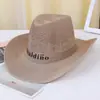 Sombrero de Vaquero Occidental para Hombre, Sombrero de Paja, Sombrero de Ala Ancha de Verano, Sombrero de Playa, Sombrero de Ala Ancha para Sombrear en Exteriores y Senderismo