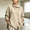 26 Chaqueta Abrigo de Pana Irregular Holgada Hombro Caído Botón Angulado Nuevo Otoño e Invierno Europeo y Americano para Mujer Múltiples Colores Venta al por Mayor