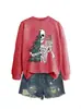 Amazon eBay site independente moletom feminino casual fashion personalizado meio alegre meio assustador