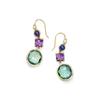 Hecheng Amazon Nova Moda Brincos de Diamante Banhados a Ouro 18K Brincos Geométricos de Ametista Europeus e Americanos