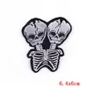 Bordado de caveira punk direto da fábrica bordado para comércio exterior adesivos de tecido patch para passar em roupas DIY em estoque