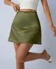 Comércio Exterior Europeu e Americano Transfronteiriço Roupas Femininas Saia de Seda Imitação Outono Novo Estilo Saia Feminina Evasê Plissada de Cintura Alta Curta