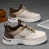 Sapatos Masculinos de Outono Novos Sapatos Brancos Respiráveis Sapatos Esportivos Versáteis e Modernos de Solado Grosso Tênis Casuais Sapatos Modernos de Pai