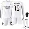 2526 Uniforme de Fútbol de Local de Manga Larga del Real Madrid No. 9 Mbappe 7C Ronaldo Jersey 5 Bellingham Traje de Otoño e Invierno