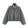 Moda femenina transfronteriza 2026 estilo europeo y americano casual holgada con cremallera suave chaqueta tipo piloto K526255