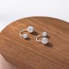 Plata Pura 999 Nalan Exquisito y Sencillo Estilo Ins Diseño de Nicho Elegante Bola de Diamantes Completos Gancho Curvo para Oreja M07341