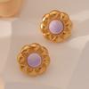 Aretes Europeos y Americanos Ins Vintage de Piedra Natural con Flores Aguja de Plata 925 Entrada Francesa Lujo Nicho Elegante Elegantes