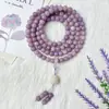 Pulseira de Raiz de Bodhi Roxo Taro Branco Jade Estudante Feminina Duplo Círculo Contas de Bodhi de Mão Rosário Pulseira Atacado