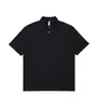 Polo de manga corta con solapa de peso pesado de 275g primavera y verano ins tendencia americana color liso holgado manga corta logo estampado