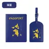 Porta pasaporte y libreta de ahorros de piel sintética con manchas, se puede fijar LOGO, mapa, dorado, etiqueta de equipaje transfronteriza, juego de bolsa para libreta