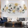 Novo Estilo Chinês Folha de Ginkgo Estéreo Pendurado na Parede Decoração de Parede de Fundo de Ferro Forjado para Casa Decoração de Parede Metal Leve Luxo Pingente Desmontagem
