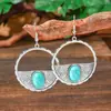 Pendientes Geométricos Populares de Aleación Estilo Resort de Playa para Mujeres Acrílico Turquesa Textura de Moda Pendientes al por Mayor