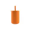 Taza de Agua de Color Sólido Simple Moderna Nueva Taza con Popote Recto de Silicona Taza de Silicona