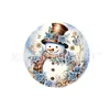 Posavasos Redondo para Mesa de Navidad Muñeco de Nieve Sombrero Negro Impresión de Muñeco de Nieve Aislante Decoración de Mesa de Comedor de Navidad Mesa Redonda