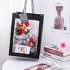Bolsa de ventana pequeña estilo ins bolsa para ramo de regalo bolsa de embalaje para flores bolsa de papel para regalo bolsa de regalo para mano bolsa de regalo transparente al por mayor