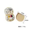 Bonita mini caja de costura multifuncional, portátil, para el hogar, para dormitorio de estudiantes, bolsa de costura hecha a mano multicolor, caja de costura