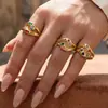 Anillos de Moda para Mujer, Diseño de Nicho, Modernos, Únicos, Lujo Ligero, Sensación de Alta Gama, Anillo de Dedo Índice con Circonita, Anillo Abierto
