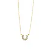 Collar en forma de U Sonrisa Dorada con Diamantes para Mujer, Cadena de Clavícula Minimalista de Lujo Ligero, Estilo Coreano y Japonés, Accesorio Versátil para el Día a Día