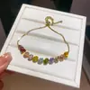 ¡Colores vibrantes y delicada elegancia! Pulsera extensible ovalada vertical de circonio, estilo vintage francés, joyería de lujo ligero y de alta gama