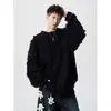 Tejido de Punto Roto con Flecos Estilo Americano para Hombre Invierno Holgado Estilo Perezoso Diseño de Tejido de Punto Nicho Tejido de Punto Oversize