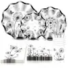 Mu007 Diente de León Pequeño Transparente Planta Placa Ondulada Vajilla Festiva Set de 6 Piezas para 8 Personas Plato de Papel Papel de Seda