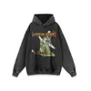 Moletom com Capuz Estampado de Desenho Animado Spoof Harajuku Transfronteiriço Lavagem Pesada Desgastado para Homens e Mulheres Marca de Moda de Rua Hoodie Outono e Inverno