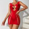 Lingerie sexy europeia e americana transfronteiriça quente sexy saia de quadril oco malha de comércio exterior w218
