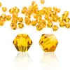 Cuentas sueltas de cristal de dos puntas con borde superior, de 4 mm, para manualidades, accesorios de joyería