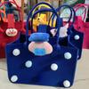 Bolsa de fieltro con lunares para regalo de boda, bolso de mano de fieltro con dibujos animados, bolsa de regalo portátil de fieltro para compras, ideal para hacer tú mismo.