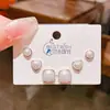Verano nuevo chapado en oro real exquisitos tres pares de aretes pequeños de alto sentido pequeños frescos dulces aretes de temperamento combinables