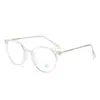 Gafas para Miopía para Mujer, Gafas Protectoras, Anti Luz Azul, Gafas Sin Receta, Montura Redonda, Aspecto Natural, Montura Fresca de Color Té, Lentes Rosados