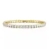 Pulsera de Tenis Full Diamante Transfronteriza AliExpress para Mujer Moda Simple Fila Única Circonita Joyería de Mano Versátil Temperamento Pulsera Chapada en Oro
