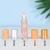 O Mais Vendido do Fabricante Frasco de Vidro com Tampa de Madeira 10ml para Óleo Essencial com Esfera de Rolamento Frasco Refil para Perfume Frasco de Vidro com Pedras de Cristal e Esfera de Rolamento de Jade